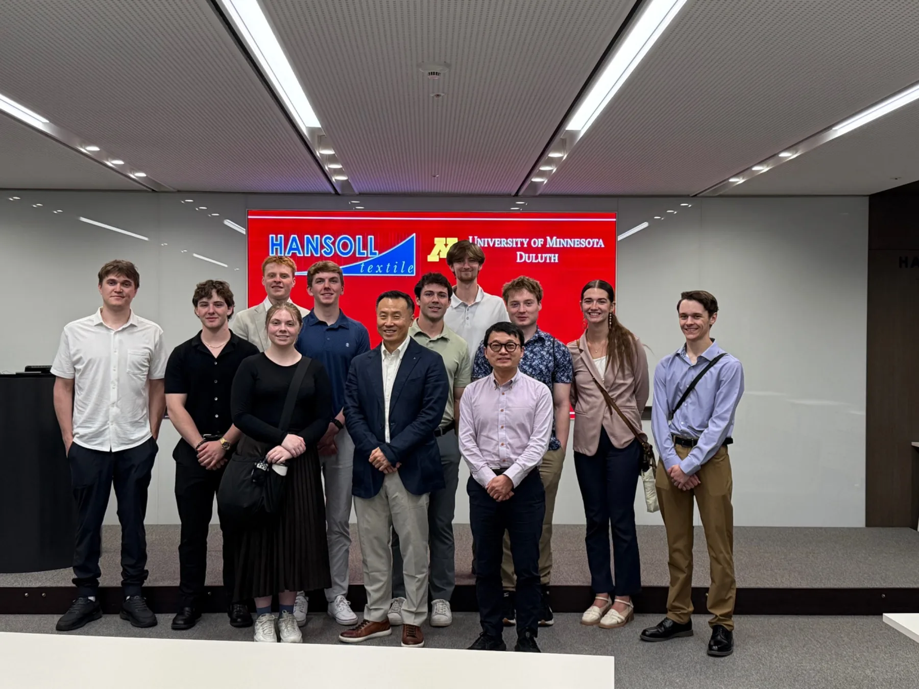 Students during a corporate visit at Hansoll Textile in South Korea
