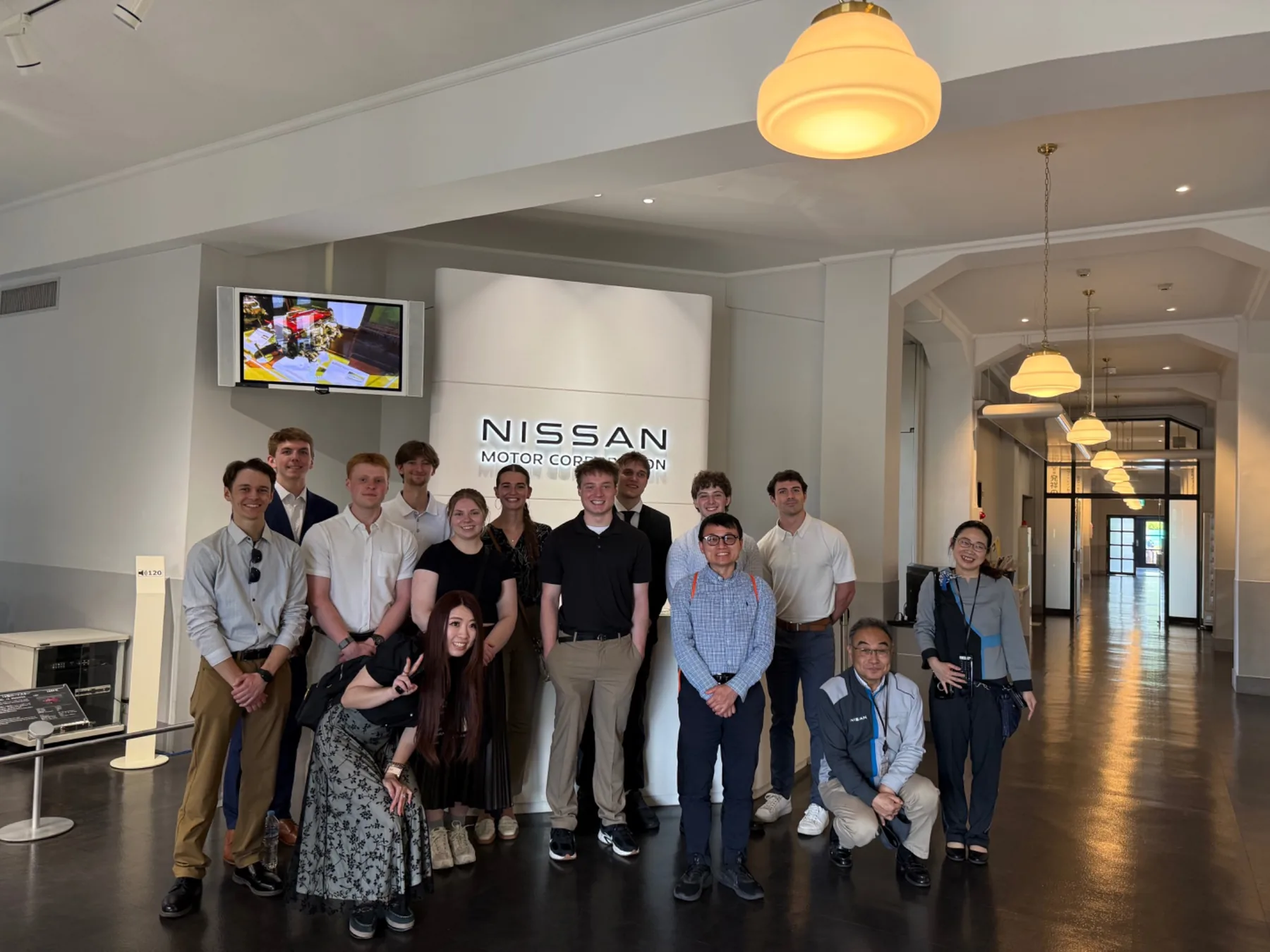 Students during a corporate visit at Nissan Motor Corporation