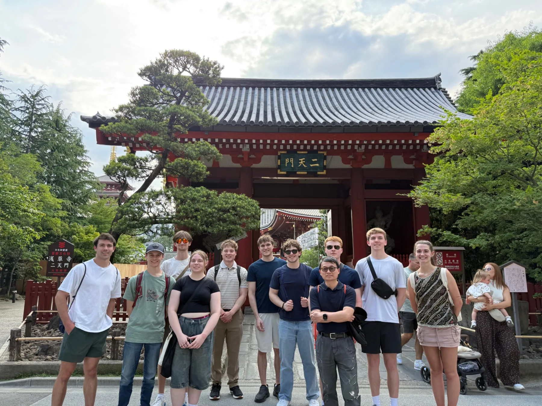 Students visiting Senso-ji in Asakusa, Tokyo